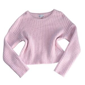 bubblegum pink fuzzy sweater